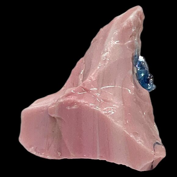 Pink Milk Glass Swirl Cobalt Art Glass Cullet Glowing Uranium Manganese #5GX8 - Picture 5 of 6